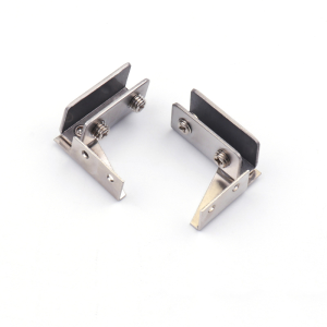 Moda Non-perforated Hinge Mounted Glass Door Hinge for Wine Display Cabinet Stainless Steel Silver/Black