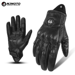 Motorcycle Gloves Summer Leather Motocross Glove Men Women Retro Biker Cycling Motorcyclist Protected Goatskin Mtb Cycling Glove
