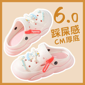 2024 New Womens Holes Shoes Anti-slip Deodorant EVA No Smelly Feet Ultra-thick Bottom Summer Cute Outdoor Wear Casual Low-top Slip-on Sandals