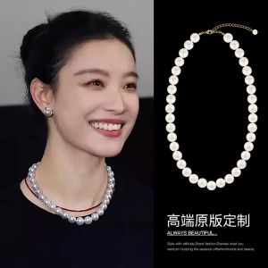 Vòng Cổ Ngọc Trai Nữ Ánh Sáng Sang Trọng Thiết Kế Sang Trọng Xương Đòn Dây Chuyền Họa Tiết Hình Học Khóa Xương Dây Chuyền Mới 2024 Phong Cách