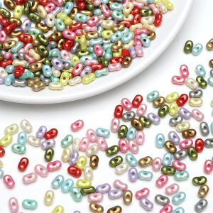 100ชิ้นลูกปัดอะคริลิคถั่วลิสงลูกปัดหลวมสำหรับสร้อยข้อมือทำด้วยมือสร้อยข้อมือสร้อยคอต่างหูพวงกุญแจอุปกรณ์การทำเครื่องประดับหัตถกรรม DIY