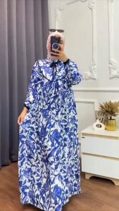 GAMIS BUSUI MOTIF DRESS AKSEN LIST TERBARU GAMIS RAYON PREMIUM GREED A BUSUI