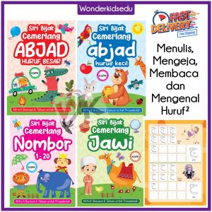 Buku Latihan Siri Bijak Cemerlang Abjad Nombor Jawi Buku Aktiviti Kanak Kanak Menulis dan Membaca