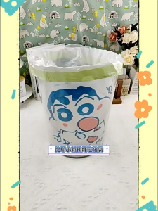 Roped Rubbish Bag Shin-chan Drawstring Cartoon Trash Bag Portable Kitchen Cleaning Plastic Bag