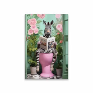 Oil Painting By Numbers Kits Zebra on Toilet Bathroom Drawing Canvas DIY Pictures By Numbers Home Decor
