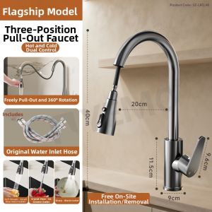 YEMO | Precision Copper Pull Out Kitchen Faucet for Washing