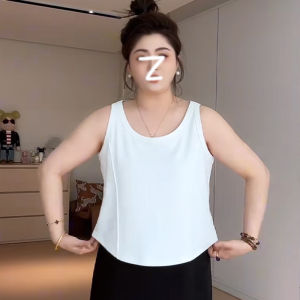 Áo Ba Lỗ Không Tay Màu Trắng Không Đều Cho Nữ Mùa Hè Cỡ Lớn Mặc Trong Ngoài Trời Áo Xương Cá