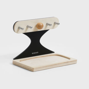 ชั้นวางของแบบพับได้พร้อมจานวางรองรับของตกแต่งสำหรับประตูบ้านสไตล์โมเดิร์น สไตล์เรียบง่าย ชั้นวางของสำหรับใส่รองเท้าและเครื่องประดับ