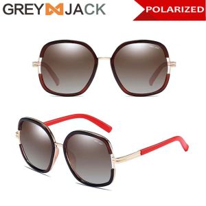 Grey Jack Sunglasses Kacamata Hitam Polarized Anti Silau Anti UV Design Oversized Terbaru Bahan TR90+Metal Fashion Wanita 3207