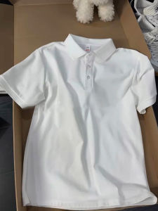 White Slim Fit Short Sleeve Polo Shirt Mens Summer American Style Turn Collar Half Sleeve Matures Steady Inner Wear T-Shirt