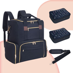 Ba Lô Đựng Sơn Móng Tay UOZL Có Giá Đỡ Đèn Làm Móng Sức Chứa 80 Chai Và Hộp Đựng Có Thể Tháo Rời Túi Đựng Mỹ Phẩm Chuyên Nghiệp