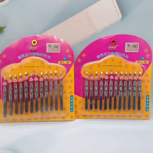 Set 12 Nhíp Nhổ Lông Mày Luxury Korea Nhổ Râu Nhổ Tóc Bạc Nhổ Lông Nách Bằng Thép Không Gỉ NH12