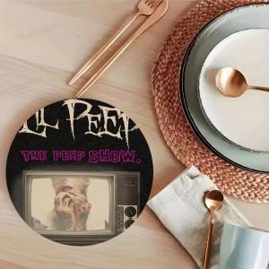 Hop Rapper L-Lil P-Peep Wooden Coaster Colour Printing Cup Mat Home Desk Decoration Gifts