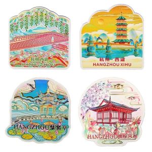 Creative Cultural Tourism Souvenir Magnets Hangzhou West Lake Scenery Spots Leifeng Tower Thousand Island Lake Design Fridge Stickers