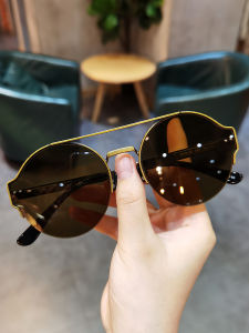 C&H แว่นตากันแดดกรอบกลมย้อนยุคสำหรับทั้งหญิงและชายแบบที่ไม่ซ้ำใครกรอบครึ่งคานคู่หน้าเรียวป้องกันรังสียูวี