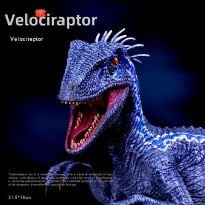 Blue Large Velociraptor Model Toy Large