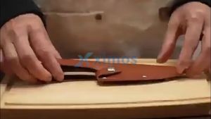 Xximos Stainless Steel Mongolia Chef Knife With Protective Leather Cover And Knife Sharpener Of Kitchen Accessories