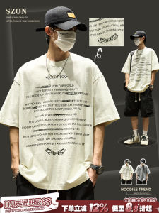 Áo Thun Cotton Nam Tay Ngắn Cổ Tròn in Họa Tiết Mùa Hè Thường Ngày Thời Trang Trẻ Em Áo Thun Cotton Phong Cách Mỹ