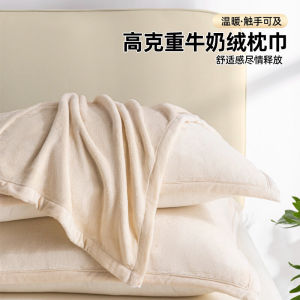 Double Sided Milk Velvet Pillowcases Coral Fleece Plush Velvet Ties Style Winter High End Polyester Fiber Single Person Pillow