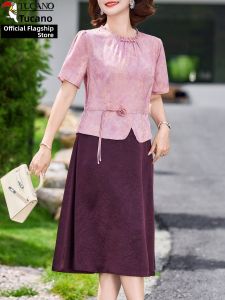 TUCANO | Elegant Slimming Short-sleeve Chiffon Dress