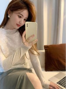 เสื้อชั้นในลูกไม้สไตล์ Pure Desire สำหรับผู้หญิง เสื้อชั้นในลูกไม้เนื้อตาข่ายวัสดุผ้าฝ้ายผสมคอตตอน แขนยาว ปกติ