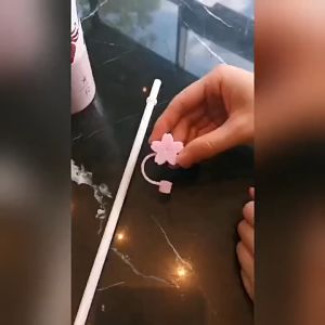 Creative Silicone Straw Plug Reusable Drinking Dust Cap Glass Cup Accessories Cartoon Plugs Tips Cover