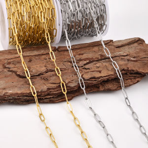Stainless Steel Welded Flat O Cross Chain diy Necklace Bracelet Jewelry Accessories 18K Gold Chain