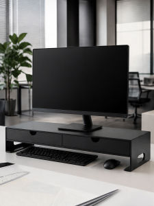 evesigar | Monitor Stand with Drawer Desktop Elevating Shelf
