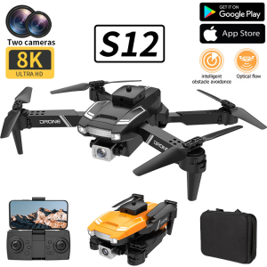 RC Drone S12 GPS Professional Drone 8K HD Dual Camera Brushless Drone 5G Laser Obstacle Avoidance Foldable Drones 4k Camera 3 km