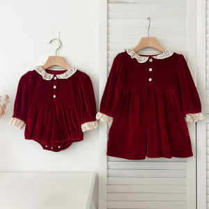 Red Princess Style Childrens Dress For Winter And New Year