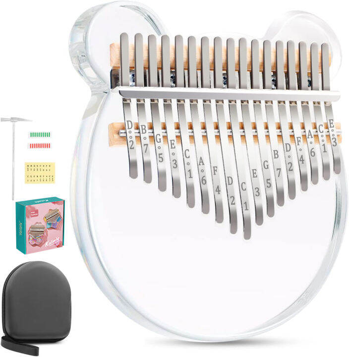 Acrylic Kalimba Thumb Piano Portable 17 Keys Mbira Musical Instruments 