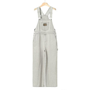 Recycled Cellulose Fiber Wide Leg Denim Overalls High Waist Cotton Casual Womens Autumn Spring High Waist Loose Fit Jeans