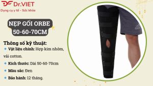 Nẹp gối ORBE dài 50-60-70cm - Hỗ trợ cố định vùng quanh khớp gối