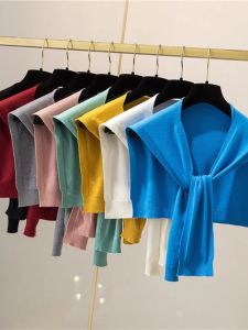 Korean Style Knitted Scarf Womens Shoulder Wrap Air Conditioned Office Spring Autumn New Arrival Fashionable Small Shawl