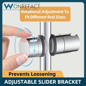 Adjustable Shower Head Holder Slider Bar Bracket Replacement Chrome 18-25mm Shower Clip Accessories