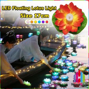 HB LED Waterproof Floating Lotus Light 17cm Night Lights Wishing Lamp