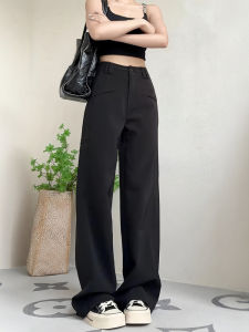 High Waist Wide Leg Suit Pants for Women Autumn New Style plus Size Conceal Hip Loose Design Casual Pants Korean Style