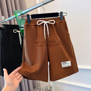 Boys Summer Sporty Shorts Loose Thin Five-Quarter Length Trendy Childrens Clothing Elastic Waist Cotton Fabric Breathable