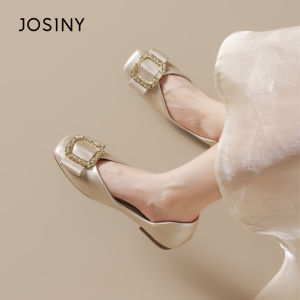 Josiny | French Style Square Buckle Womens Flat Shoe