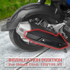 Muffler Cover Honda Click 125i 150i with Durable ABS Plastic Motorcycle Exhaust Pipe Cover