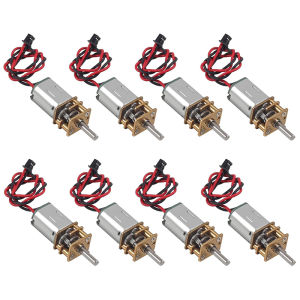 มอเตอร์เกียร์ N20 ขนาดเล็ก 8 ชิ้น ใช้ไฟ DC 3V-6V ความเร็วต่ำ โครงโลหะทั้งหมด สำหรับประกอบหุ่นยนต์ DIY รถหุ่นยนต์ มอเตอร์เกียร์ N20