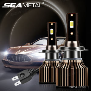 SEAMETAL 2PCS Car LED Headlights H1 H4 H7 H11 9005 9006 High Low Beams 6500K IP68 90W Fog Light Bulb Auto LED Headlight