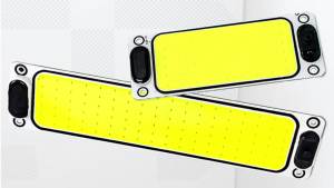 12W 6500K Ultra-Thin Car Interior Light 12V 24V Car Reading Light Strip with Switch - COB Cabin Lamp for Truck Van RV Camper