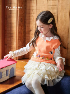 toz mama | Multi-layer Tulle Skirt With Cat Embroidery