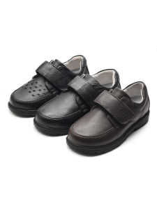 koraro no hana | Black/Brown Leather Shoes for Boys with for Teenagers and Big Kids