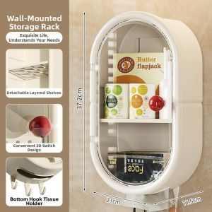 No Drilling Dustproof Wall Mounted Kitchen Storage