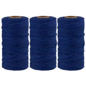 3 Pack Colored Cotton Twine 100M per Roll Craft String for Wedding Favors Gift Boxes Cards Scrapbooking DIY Decor