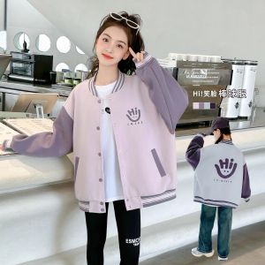 เสื้อแจ็คเก็ตเบสบอลฤดูใบไม้ผลิและฤดูใบไม้ร่วงสำหรับเด็กผู้หญิง เสื้อผ้าเด็กผู้หญิง แฟชั่นลำลอง เสื้อผ้าเด็กโต เสื้อผ้าเด็ก เสื้อผ้าเด็ก