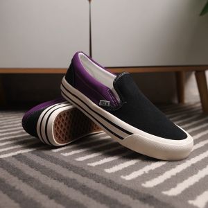 Brick Mansions - Slip On Mission Black Purple Sepatu Sneakers Casual Pria Wanita