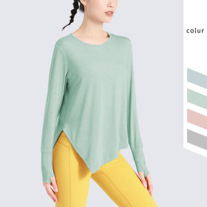 Baju Olahraga Wanita Lengan Panjang Kaos Atasan Panjang Sport T-shirt Jumbo Fitness Senam Yoga Sportwear